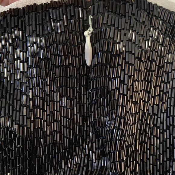 Ramy Brook Ariel Dress Black and Cream Mini beaded Evening Dress  size 10 - Picture 11 of 12